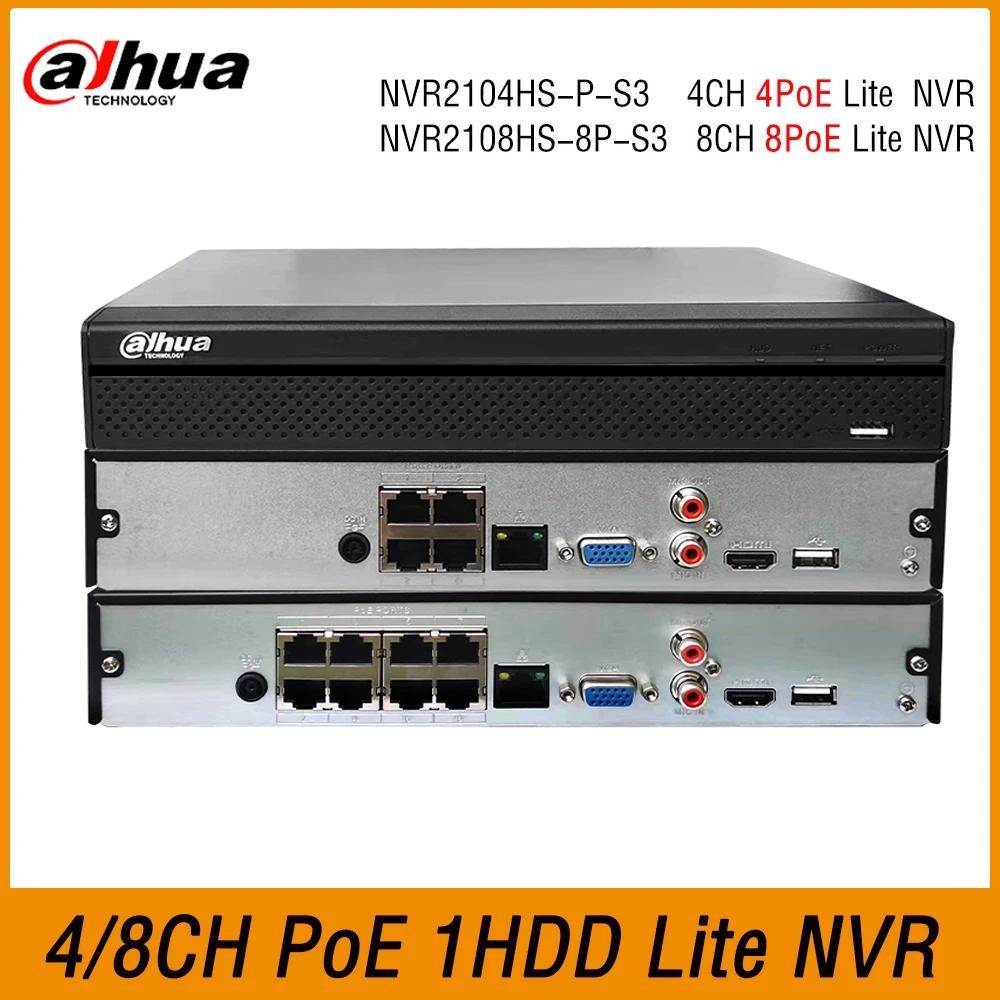 Dahua NVR2104HS-P-S3 NVR2108HS-8P-S3 Ʈũ  ڴ   ý, 4/8CH H.265 1U 1HDD 4/8PoE ONVIF Ʈ